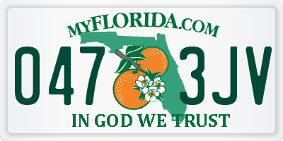 FL license plate 0473JV