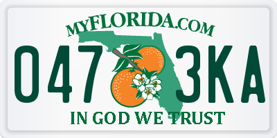 FL license plate 0473KA