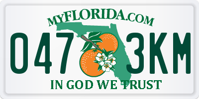 FL license plate 0473KM