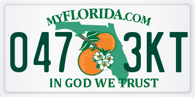 FL license plate 0473KT