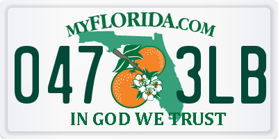 FL license plate 0473LB
