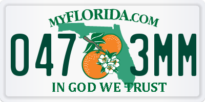 FL license plate 0473MM