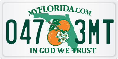 FL license plate 0473MT