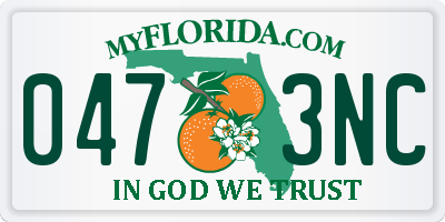FL license plate 0473NC
