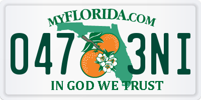 FL license plate 0473NI