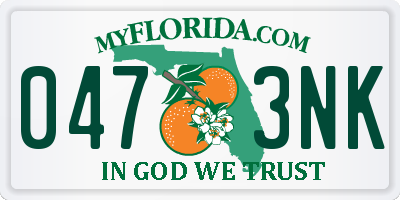 FL license plate 0473NK