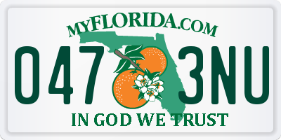 FL license plate 0473NU