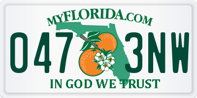 FL license plate 0473NW