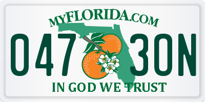 FL license plate 0473ON