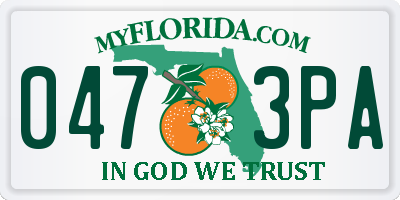 FL license plate 0473PA