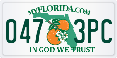 FL license plate 0473PC