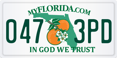 FL license plate 0473PD