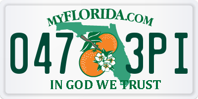 FL license plate 0473PI