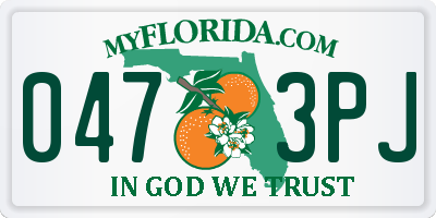 FL license plate 0473PJ