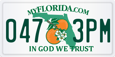FL license plate 0473PM