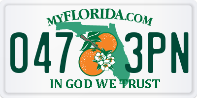 FL license plate 0473PN