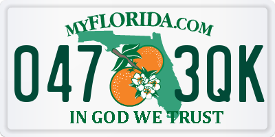 FL license plate 0473QK