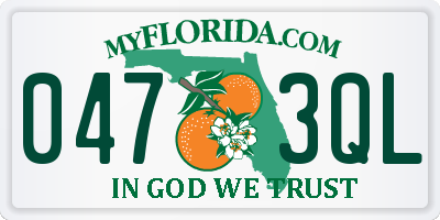 FL license plate 0473QL