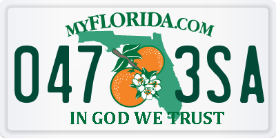 FL license plate 0473SA