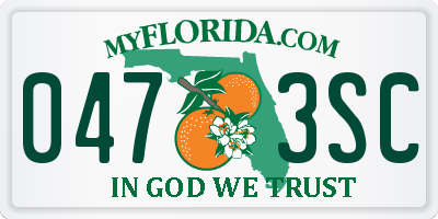 FL license plate 0473SC