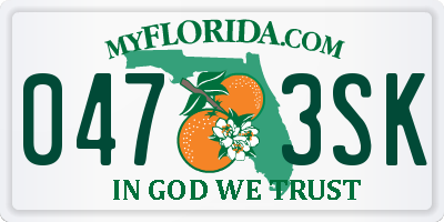 FL license plate 0473SK