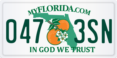 FL license plate 0473SN