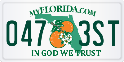 FL license plate 0473ST