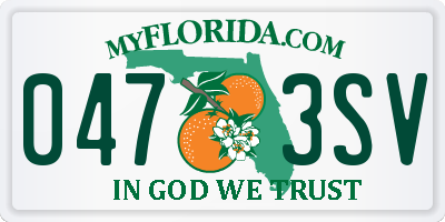 FL license plate 0473SV