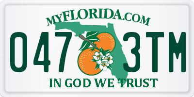 FL license plate 0473TM