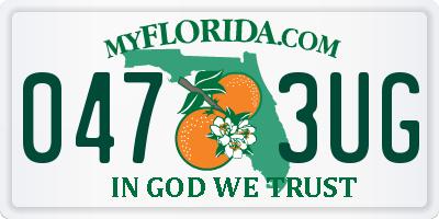 FL license plate 0473UG
