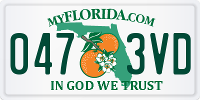 FL license plate 0473VD