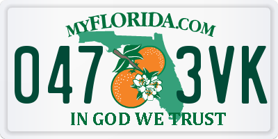 FL license plate 0473VK