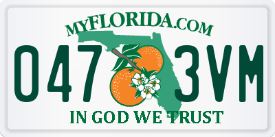 FL license plate 0473VM
