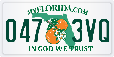 FL license plate 0473VQ