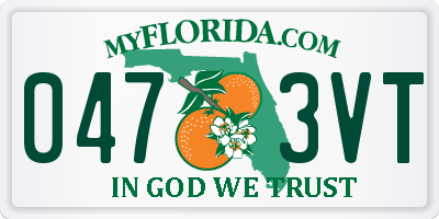 FL license plate 0473VT
