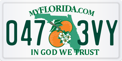 FL license plate 0473VY