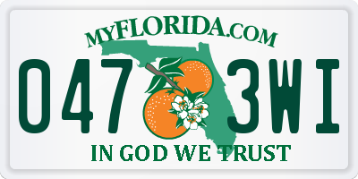FL license plate 0473WI