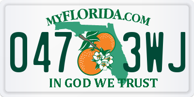 FL license plate 0473WJ