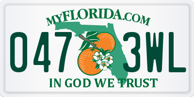 FL license plate 0473WL