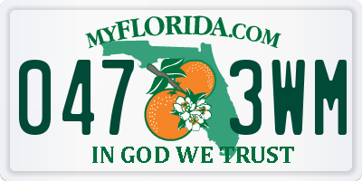 FL license plate 0473WM