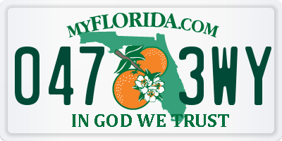 FL license plate 0473WY