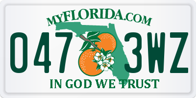 FL license plate 0473WZ