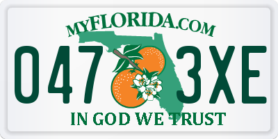 FL license plate 0473XE