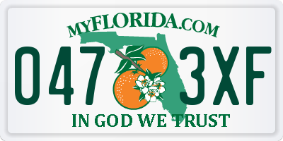 FL license plate 0473XF