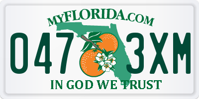 FL license plate 0473XM
