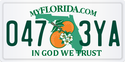FL license plate 0473YA