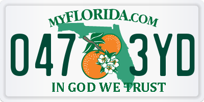 FL license plate 0473YD
