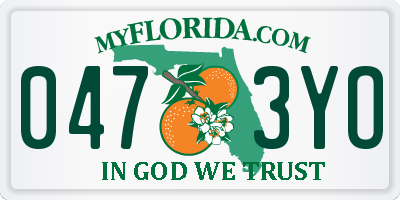 FL license plate 0473YO