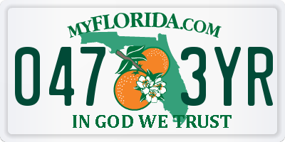 FL license plate 0473YR