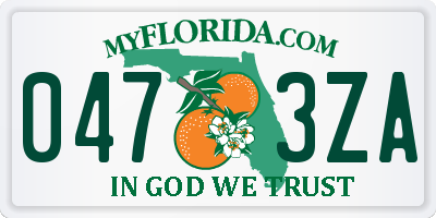 FL license plate 0473ZA